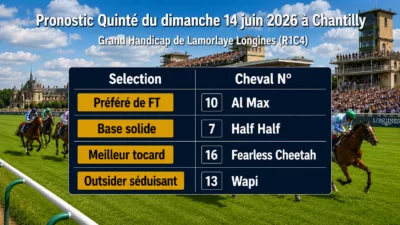 Pronostic quinté du dimanche 14 juin 2026