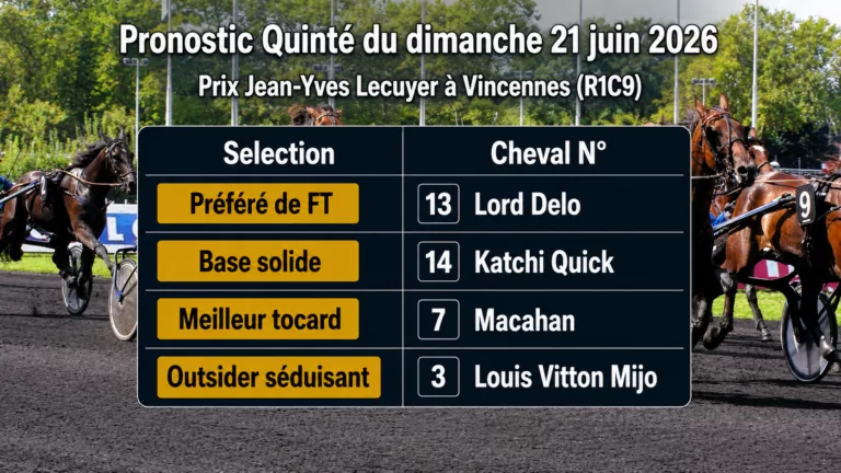 Pronostic quinté du dimanche 21 juin 2026