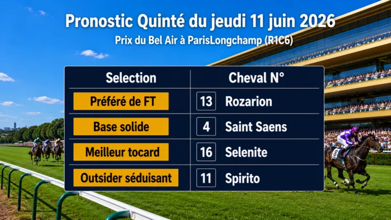 Pronostic quinté du jeudi 11 juin 2026