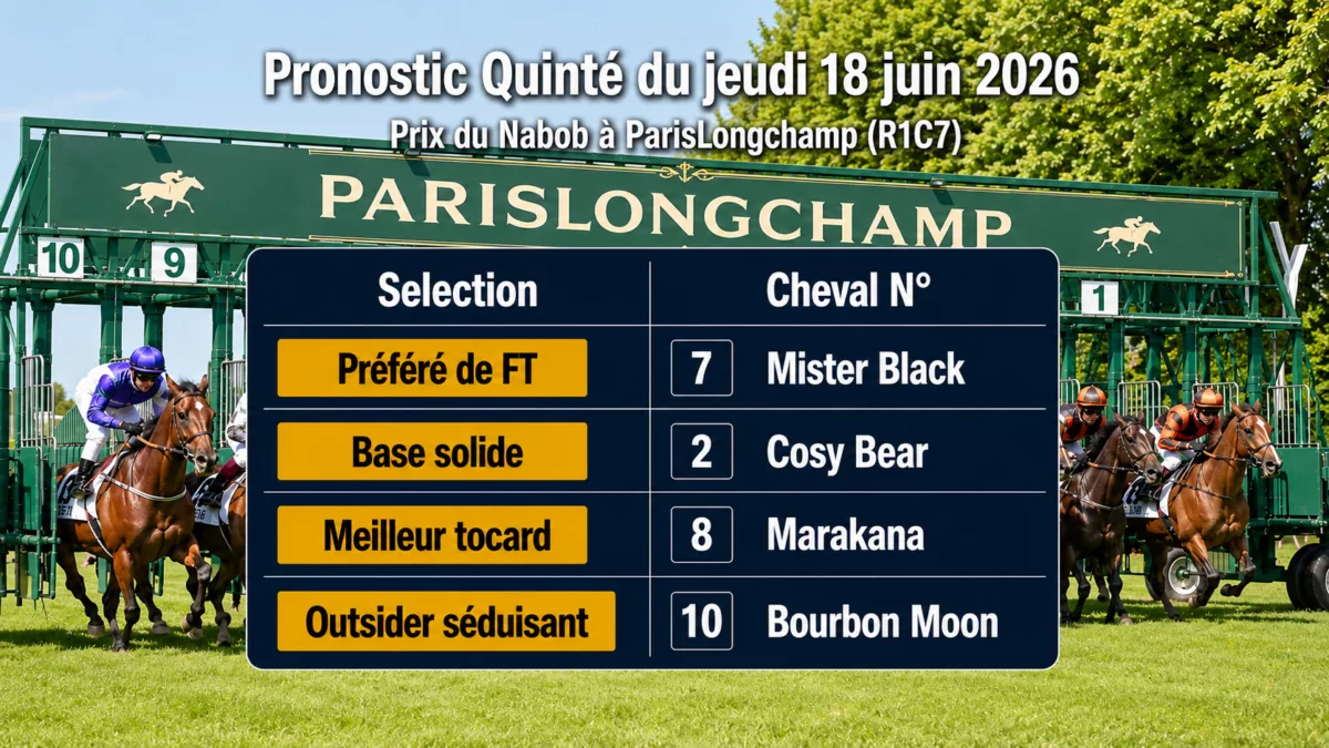 Pronostic quinté du jeudi 18 juin 2026