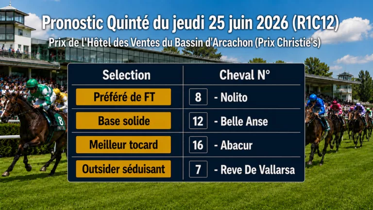 Pronostic quinté du jeudi 25 juin 2026