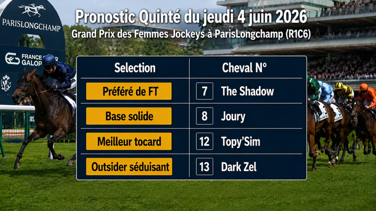 Pronostic quinté du jeudi 4 juin 2026