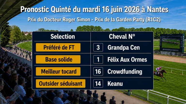 Pronostic quinté du mardi 16 juin 2026