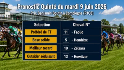Pronostic quinté du mardi 9 juin 2026