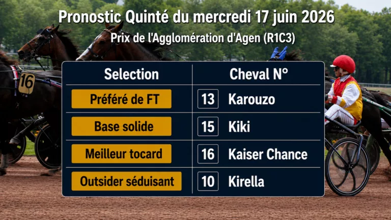 Pronostic quinté du mercredi 17 juin 2026