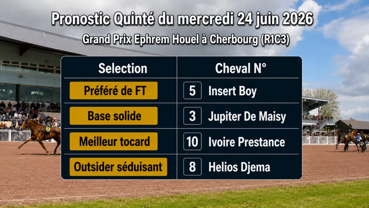Pronostic quinté du mercredi 24 juin 2026