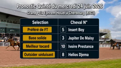 Pronostic quinté du mercredi 24 juin 2026
