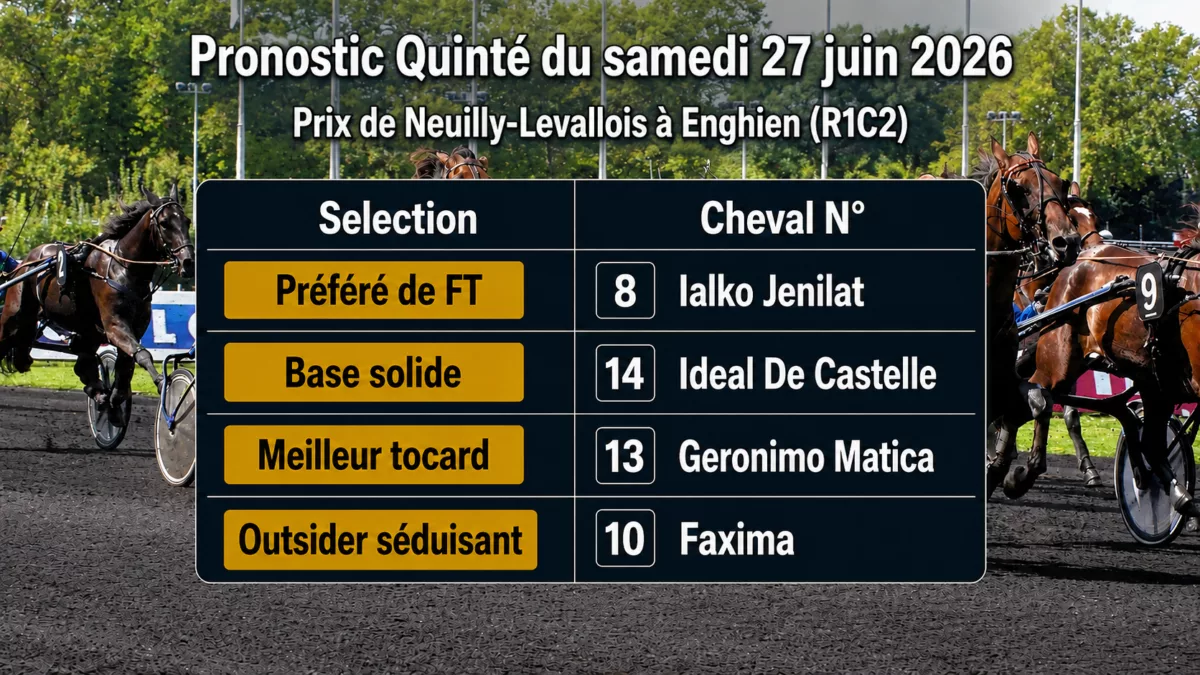Pronostic quinté du samedi 27 juin 2026