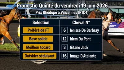 Pronostic quinté du vendredi 19 juin 2026