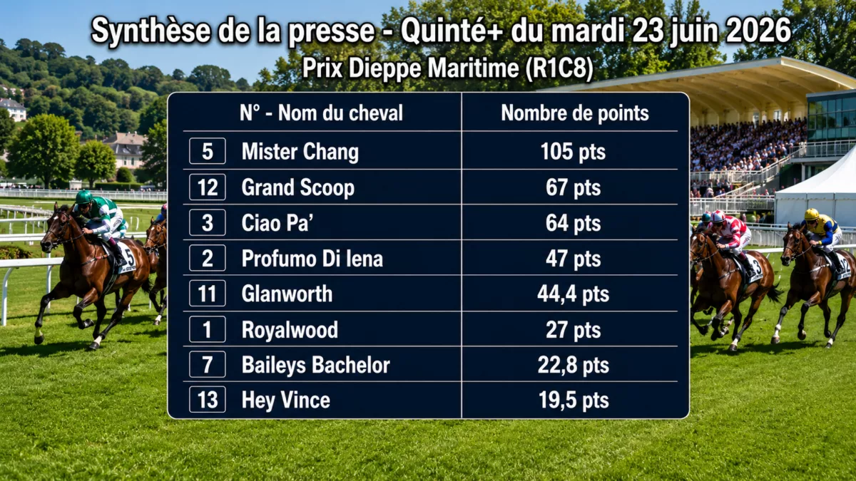 Pronostic quinté presse du mardi 23 juin 2026