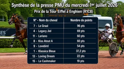 Pronostic quinté presse du mercredi 01 juillet 2026