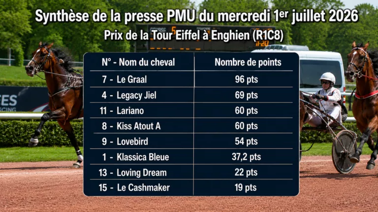 Pronostic quinté presse du mercredi 01 juillet 2026