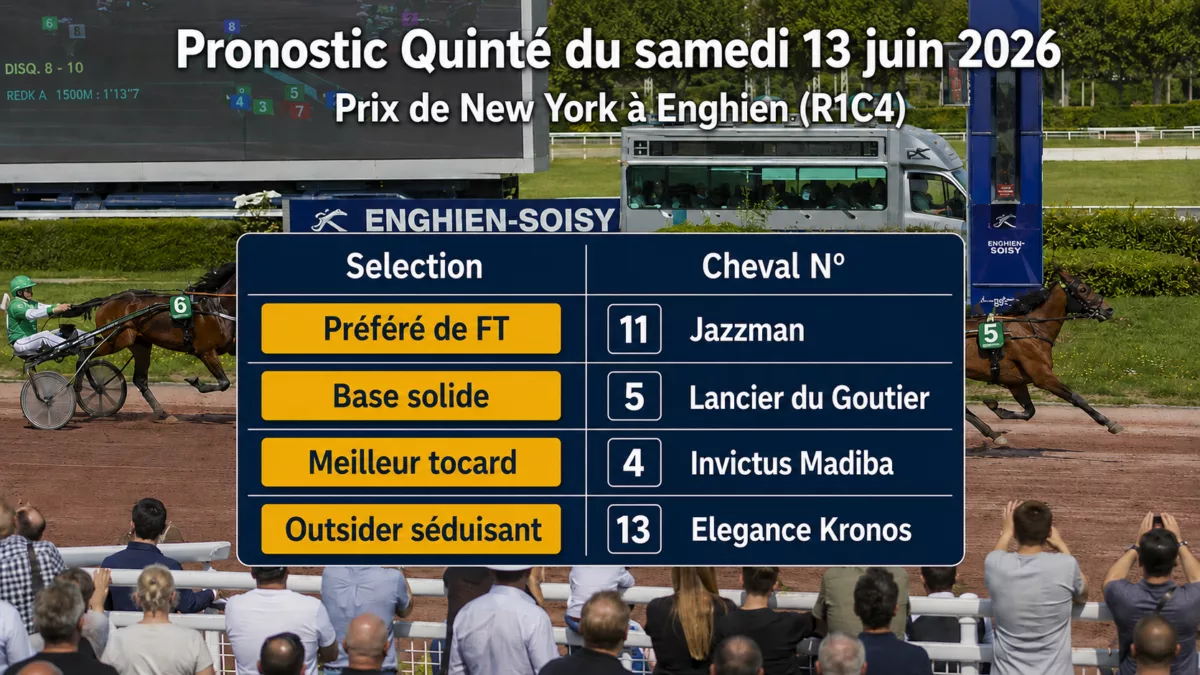 Pronostic quinté samedi 13 juin 2026