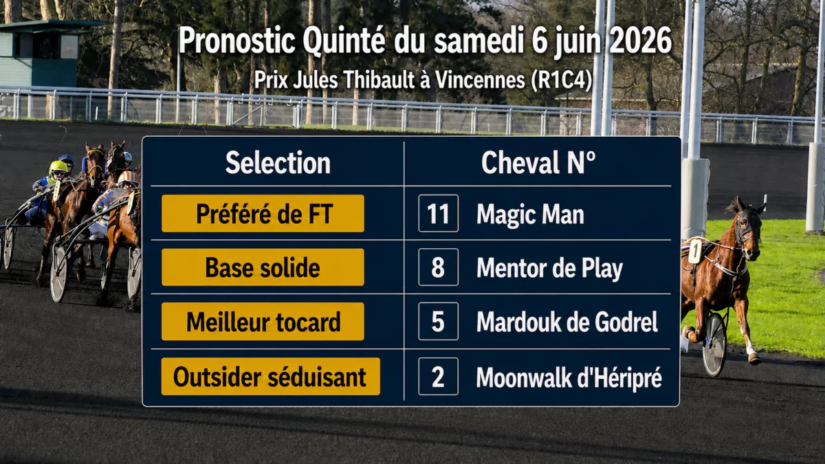 Pronostics quinté du samedi 6 juin 2026