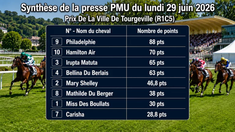 Pronostics quinté presse PMU du 29 juin 2026