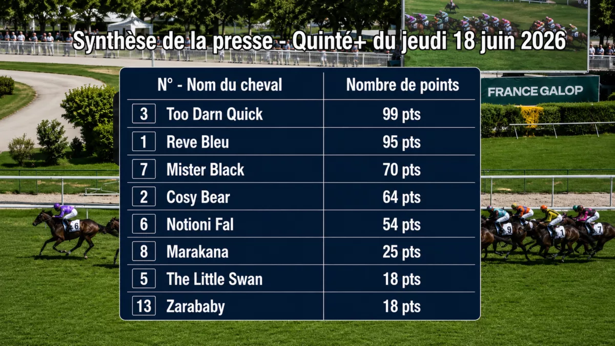 Pronostics quinté presse PMU du jeudi 18 juin 2026