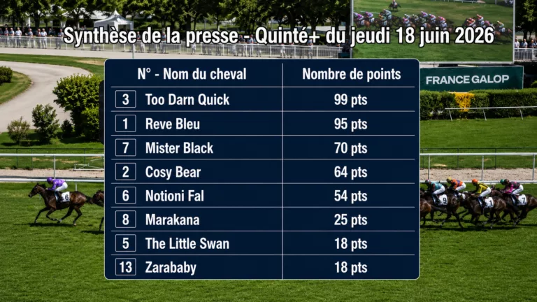 Pronostics quinté presse PMU du jeudi 18 juin 2026