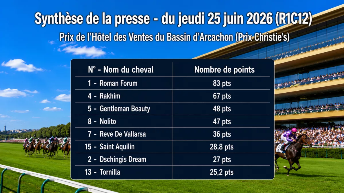 Pronostics quinté presse PMU du jeudi 25 juin 2026