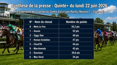 Pronostics quinté presse PMU du lundi 22 juin 2026
