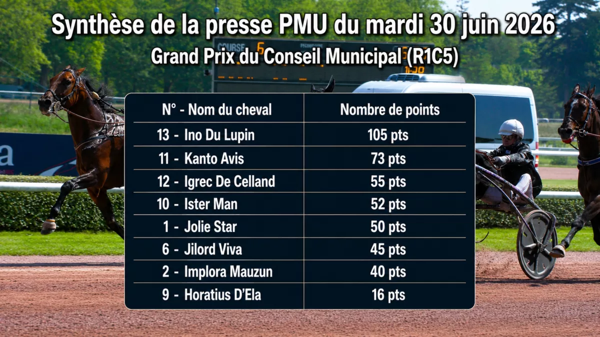 Pronostics quinté presse PMU du mardi 30 juin 2026