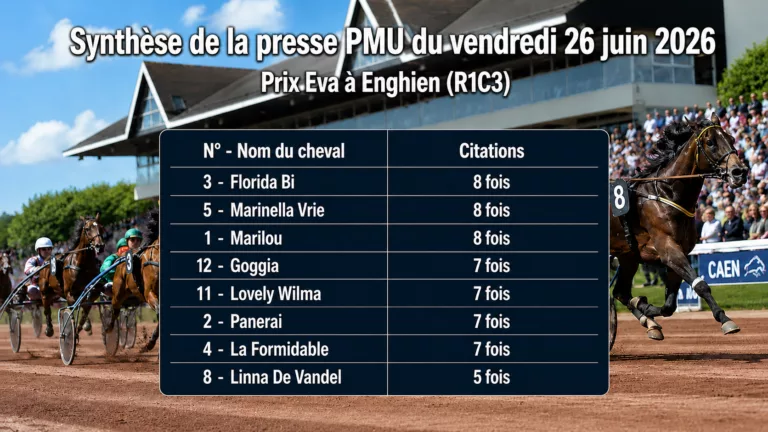 Pronostics quinté presse PMU du vendredi 26 juin 2026