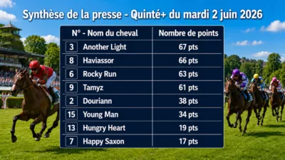 Pronostics quinté presse PMU mardi 2 juin 2026
