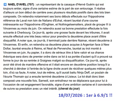 Pronostic gagnant du 18 juillet 2026
