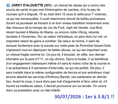 Pronostic gagnant du jeudi 30 juillet 2026