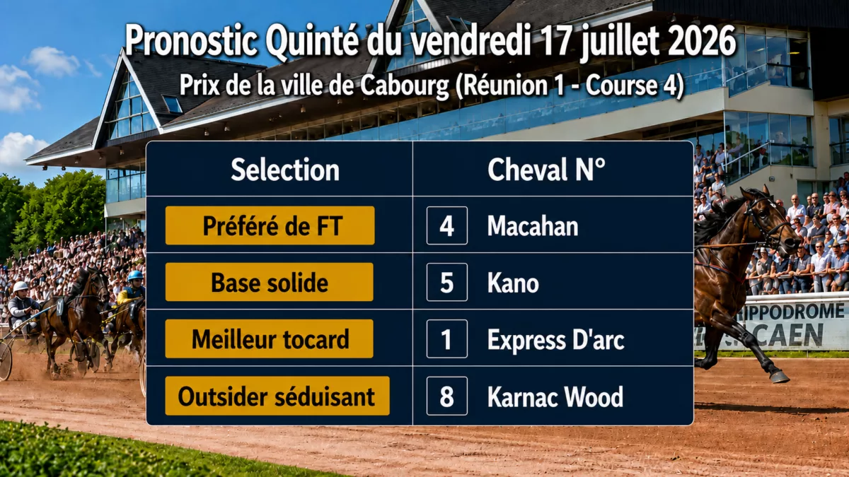 Pronostic quinté PMU du vendredi 17 juillet 2026