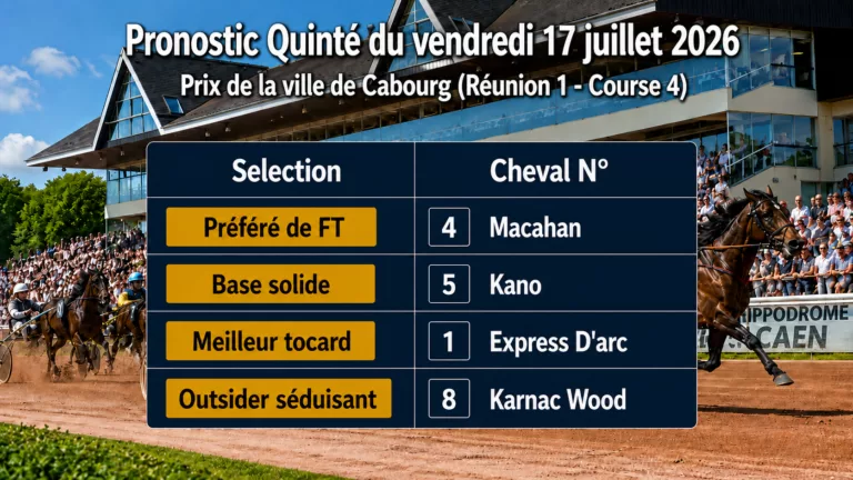 Pronostic quinté PMU du vendredi 17 juillet 2026