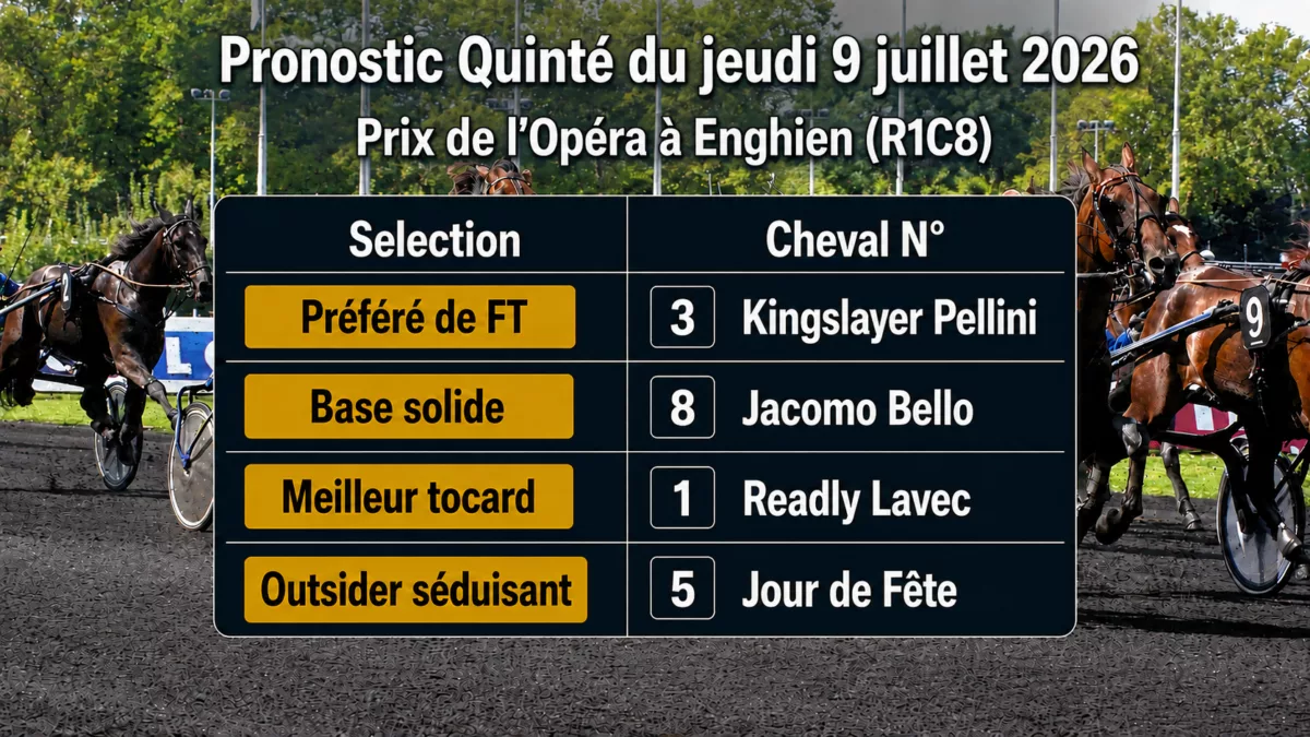 Pronostic quinté PMU jeudi 9 juillet 2026