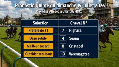 Pronostic quinté du dimanche 19 juillet 2026