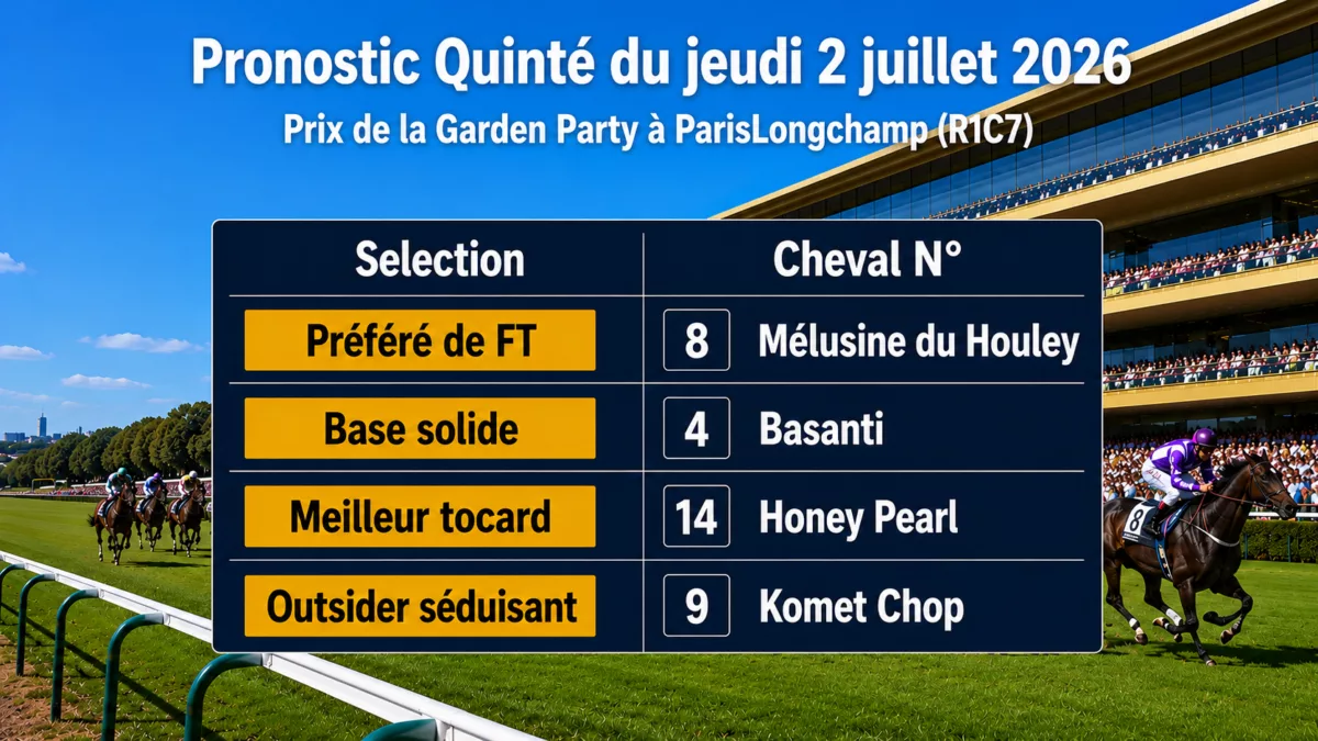 Pronostic quinté du jeudi 2 juillet 2026