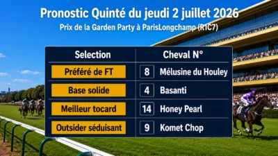 Pronostic quinté du jeudi 2 juillet 2026