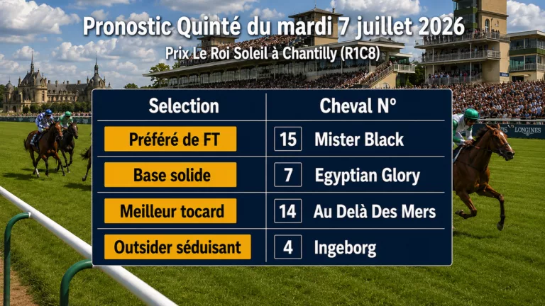 Pronostic quinté du mardi 7 juillet 2026