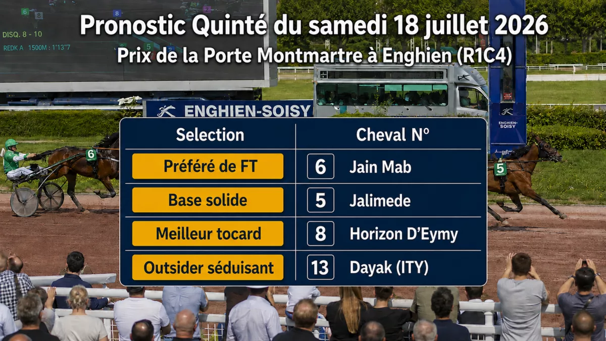 Pronostic quinté du samedi 18 juillet 2026