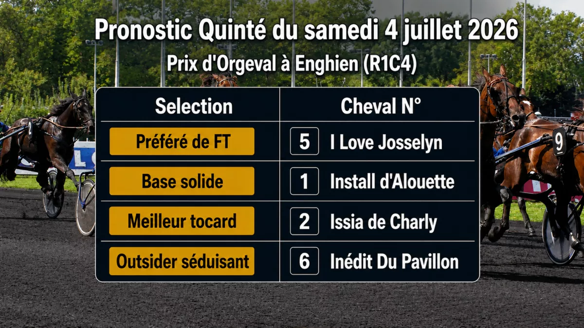 Pronostic quinté du samedi 4 juillet 2026