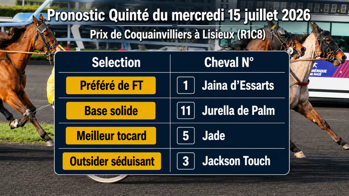 Pronostic quinté mercredi 15 juillet 2026