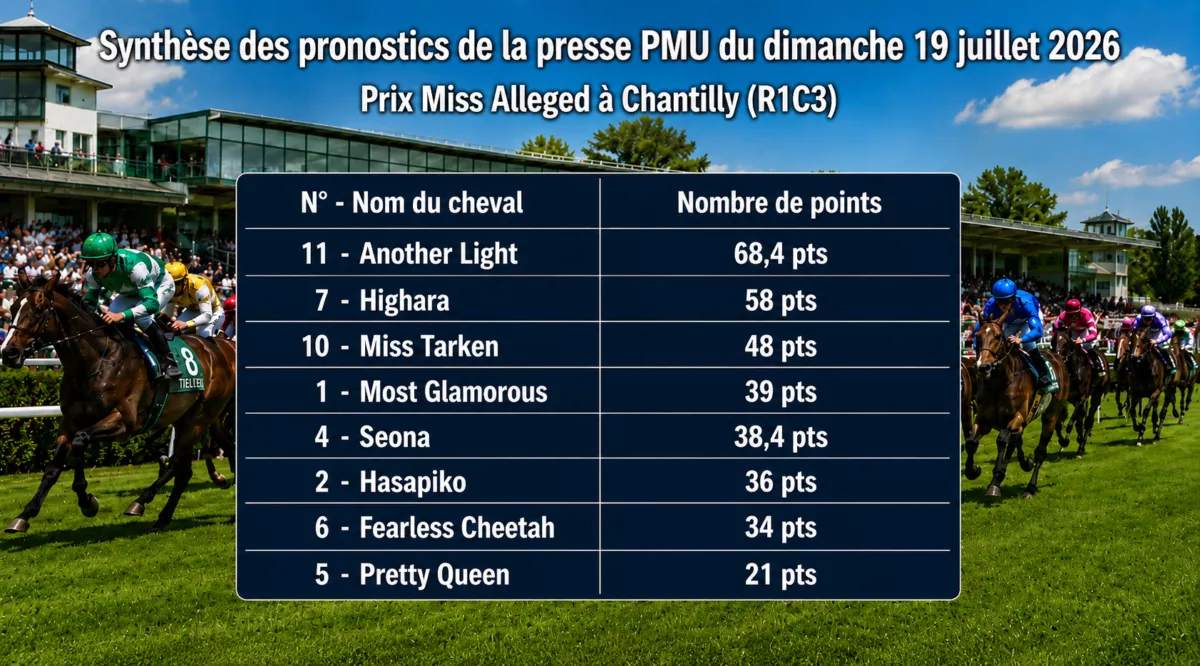 Pronostic quinté presse du dimanche 19 juillet 2026