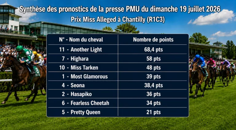 Pronostic quinté presse du dimanche 19 juillet 2026