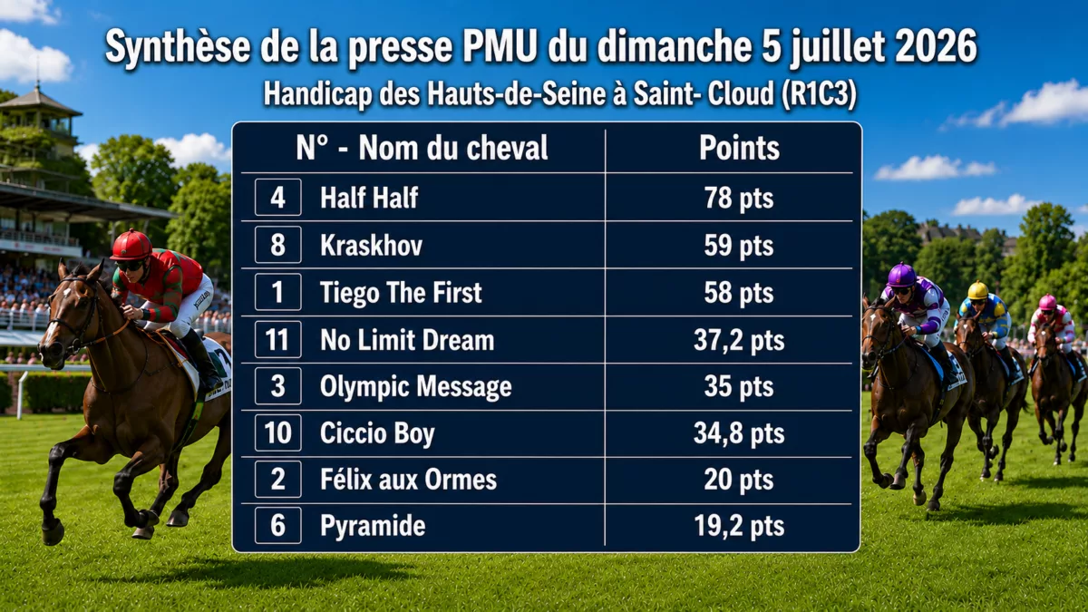 Pronostic quinté presse du dimanche 5 juillet 2026