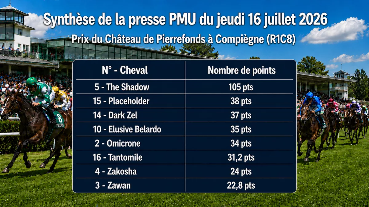 Pronostic quinté presse du jeudi 16 juillet 2026