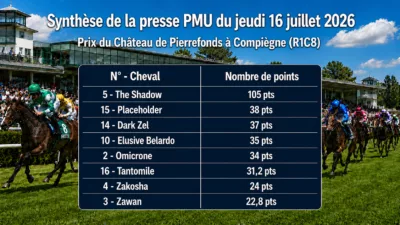 Pronostic quinté presse du jeudi 16 juillet 2026