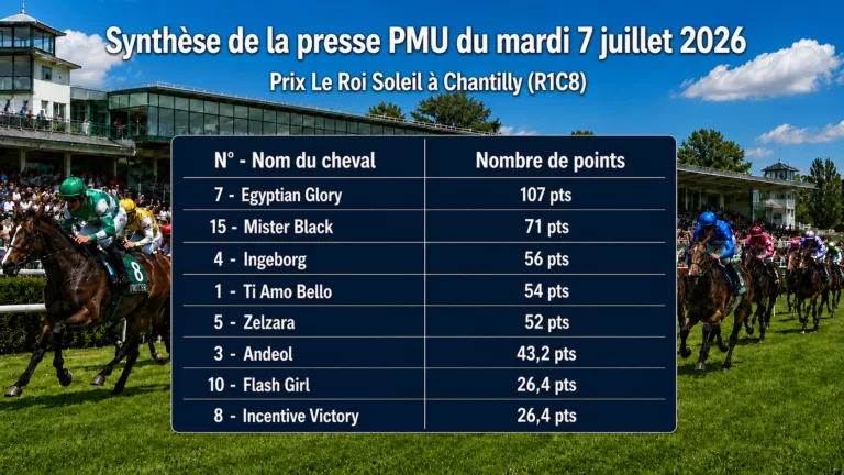 Pronostic quinté presse du mardi 7 juillet 2026