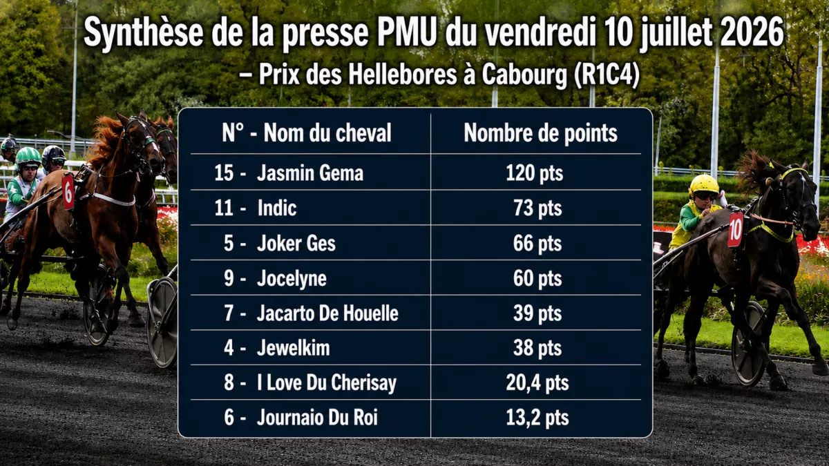 Pronostic quinté presse du vendredi 10 juillet 2026