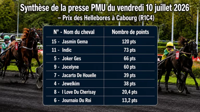 Pronostic quinté presse du vendredi 10 juillet 2026