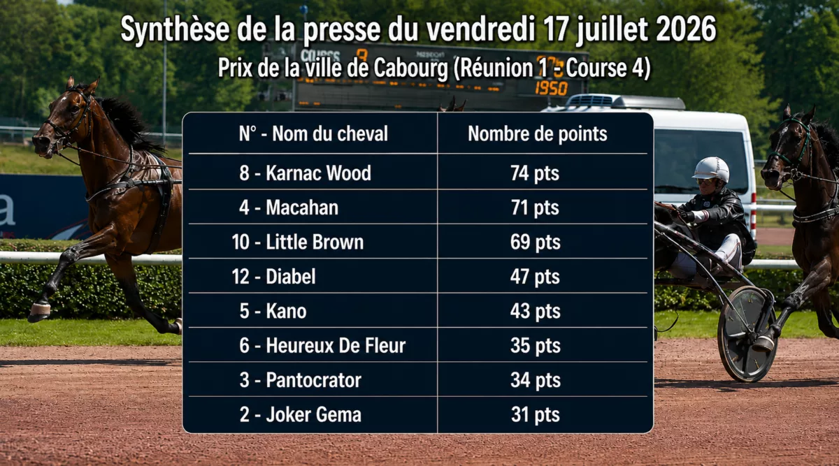 Pronostic quinté presse du vendredi 17 juillet 2026