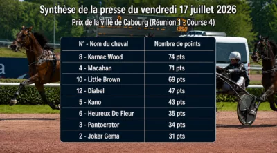 Pronostic quinté presse du vendredi 17 juillet 2026
