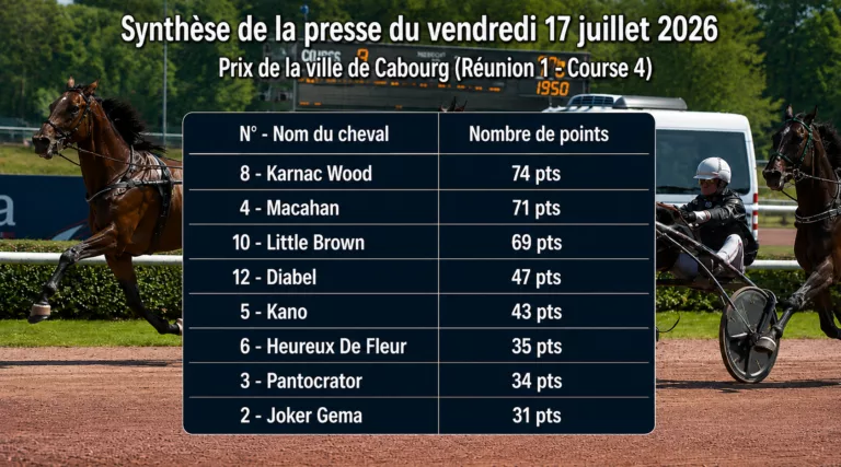Pronostic quinté presse du vendredi 17 juillet 2026