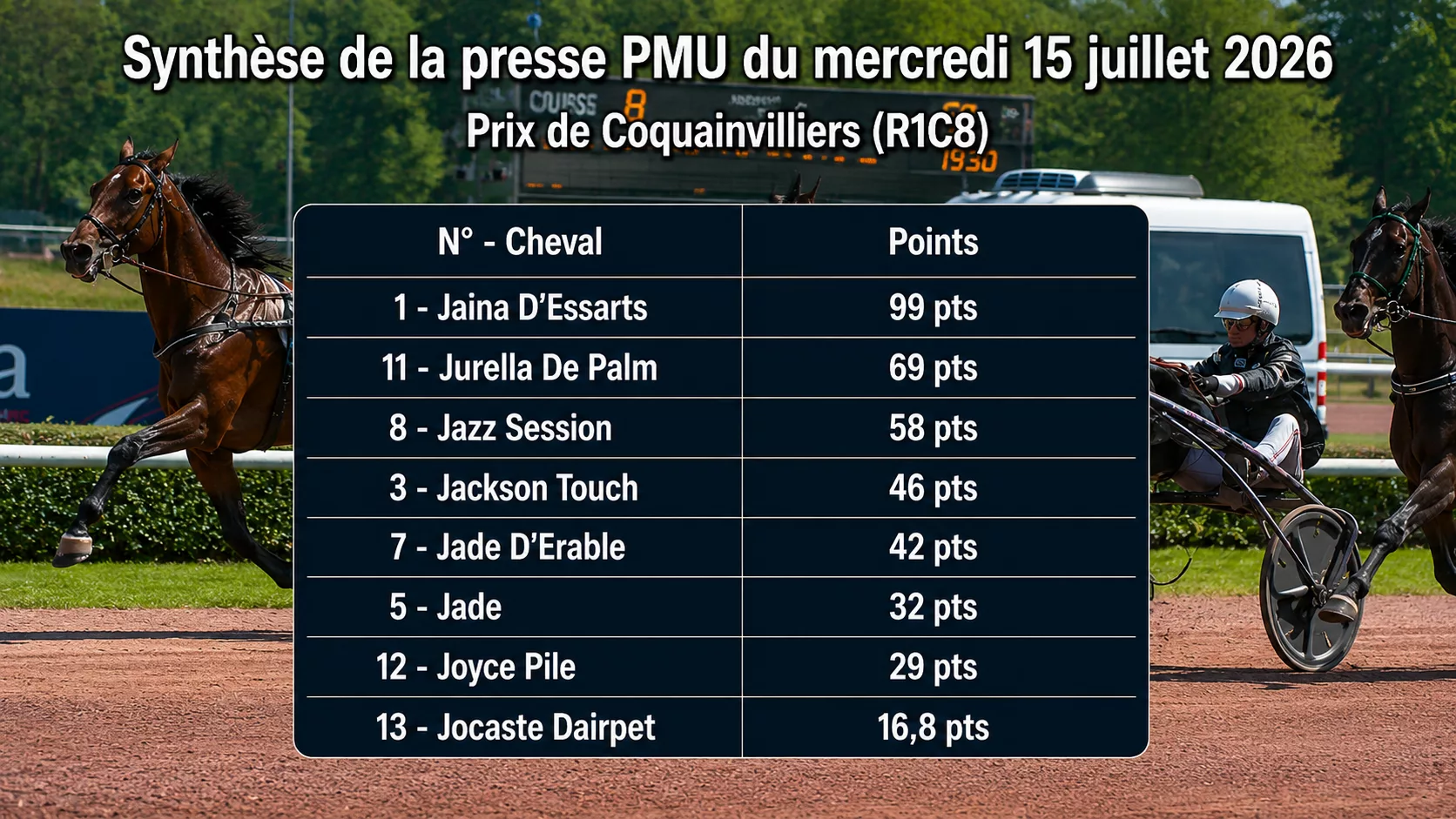 Pronostics Quinté du mercredi 15 juillet 2026 – Les meilleures sélections de la presse PMU du jour